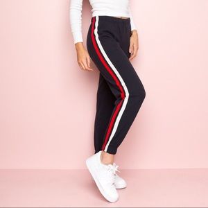 RARE Brandy Melville Navy Striped Rosa Sweatpants